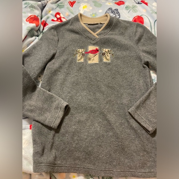 croft & barrow Sweaters - Vintage Grandma Fleece Cardinal Sweater